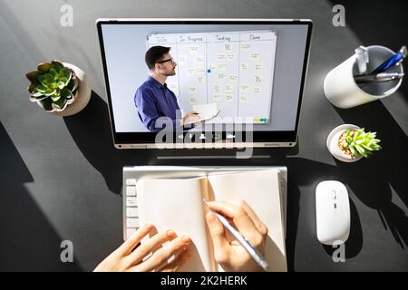 Coaching-Vorlesung Und Virtuelle Remote-Schulung Stockfoto