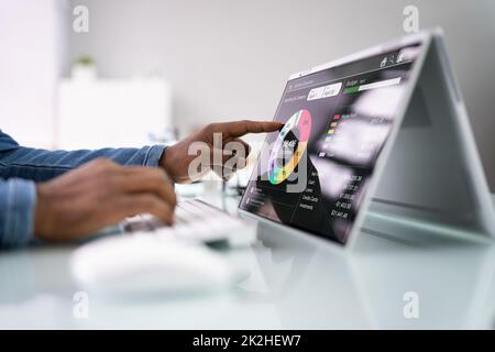 Anwendung Budgetplanung Stockfoto