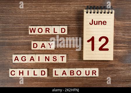 Welttag Gegen Kinderarbeit Stockfoto