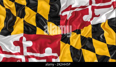 Flagge des US-Bundesstaates maryland. Stockfoto