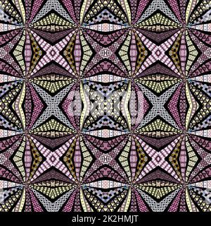 Ethnische Motive geometrisches Muster Kaleidoskop Stockfoto