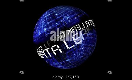 Datenleck-Konzept auf rotierender Kugel Stockfoto