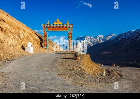 Tore von Ki gompa, Spiti Valley, Himachal Pradesh Stockfoto