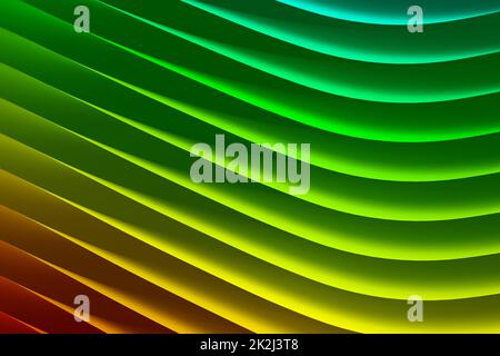 Abstrakter Hintergrund mit farbenfrohen, lebhaften, welligen Linien und Regenbogenfarben Stockfoto
