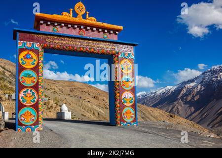 Tore von Ki gompa, Spiti Valley, Himachal Pradesh Stockfoto