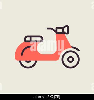 Roller Moped flache Vektor-Symbol Stockfoto