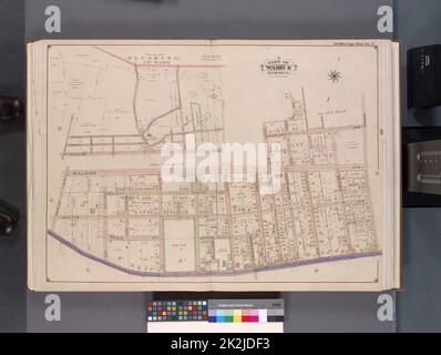 Kartografisch, Karten. 1901. Lionel Pincus und Prinzessin Firyal Map Division. Queens (New York, New York) Queens, V. 1, doppelseitige Platte Nr. 9; Teil von Jamaika, ward 4; Karte begrenzt durch Flushing (3. ward) Grenzlinie, Grand St., Fulton St., Kaplan Ave Stockfoto