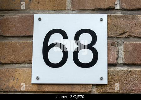 Nahaufnahme Haus Nr. 68 In Amsterdam, Niederlande 15-9-2022 Stockfoto