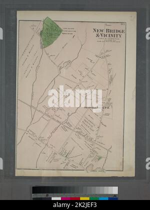 Kartografisch, Karten. 1873. Lionel Pincus und Prinzessin Firyal Map Division. Long Island (New York) , Beschreibung und Reise New Bridge & Vicinity, Stadt Hempstead, Queens Co. Stockfoto