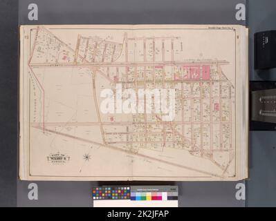 Kartografisch, Karten. 1901. Lionel Pincus und Prinzessin Firyal Map Division. Queens (New York, New York) Queens, V. 1, Doppelseitenplatte Nr. 2; Teil von Jamaika, ward 4; Karte begrenzt durch Pitkin Pl., Hopkinton Ave., Liberty Ave., Elderts LN. Stockfoto