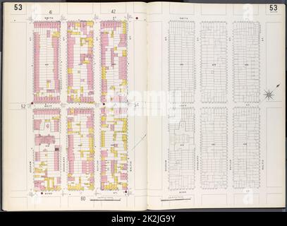 Kartografisch, Karten. 1884 - 1936. Lionel Pincus und Princess Firyal Map Division. Feuerversicherung , New York (Staat), Immobilien , New York (Staat), Städte & Orte , New York (Staat) Brooklyn Plate No. 53 Karte begrenzt durch Degraw St., Smith St., Baltic St., Bond St. Stockfoto