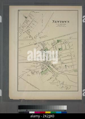 Kartografisch, Karten. 1873. Lionel Pincus und Prinzessin Firyal Map Division. Long Island (New York) , Beschreibung und Reisen Newtown, TN. Of Newtown, Queens Co. Stockfoto