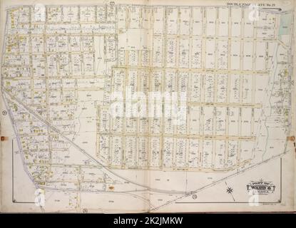 Kartografisch, Karten. 1918. Lionel Pincus und Prinzessin Firyal Map Division. Queens (New York, N.Y.), Immobilien , New York (Bundesstaat) , New York , Queens (Borough) Queens, Vol. 1A, Doppelseite Plate No. 21; Teil von ward 4 Jamaica. Karte begrenzt durch Merrick Rd., Brookville Blvd., 141. Ave., Springfield Blvd. Stockfoto