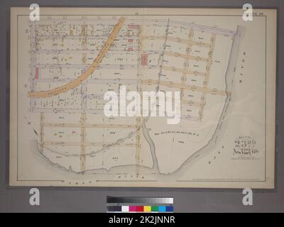 Kartografisch, Karten. 1887. Lionel Pincus und Prinzessin Firyal Map Division. New York (N.Y.), Manhattan (New York, N.Y.) Tafel 18: Begrenzt durch E. 138. St., Locust Ave., E. 132. St., Willow Ave., E. 130. St., Gouverneur Pl., E. 132. St. und St. Anns Ave. Teil der 23. ward, New York City. Stockfoto