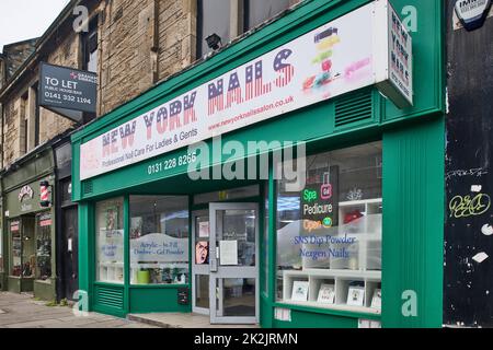 Edinburgh Schottland, Großbritannien 22. September 2022. Allgemeine Ansicht New York Nails, Home Street, Tollcross. Credit sst/alamy live Nachrichten Stockfoto