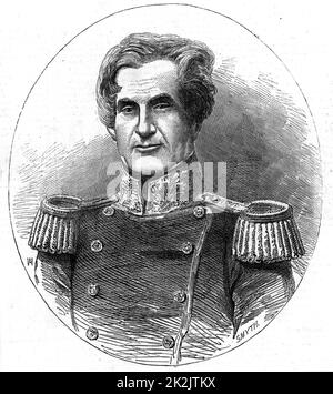 Edmund Lyons, 1. Baron Lyons, (1790-1858), British Naval Officer bei Burton in der Nähe von Christchurch, Hampshire geboren. Die Royal Navy 1803 eingetragen. Kommandant der britischen Schwarzmeerflotte von 1855 während der Krim (Russisch-türkischen Krieg 1853-1856). Commander-in-Chief der Britischen Mittelmeerflotte 1855-1858. Konteradmiral 1850. Von der "Illustrated London News" (London, 8. Juli 1854). Stockfoto