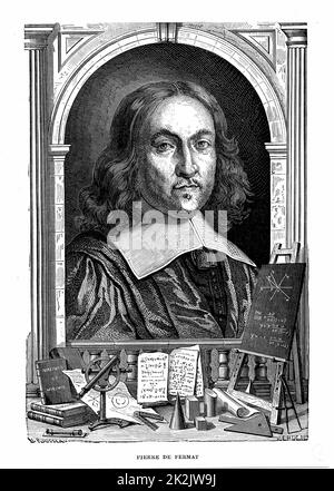 Pierre de Fermat (1595?-1665) französischer Mathematiker. Aus Louis Figuier 'Vies des Savants Ilustres', Paris, 1870. Holzstich Stockfoto