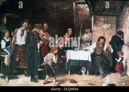 Mihály Munkácsy Ungarische Schule die verurteilte Zelle II 1870 Öl auf Holz (139 × 193,5 cm) Budapest, Ungarische Nationalgalerie Stockfoto
