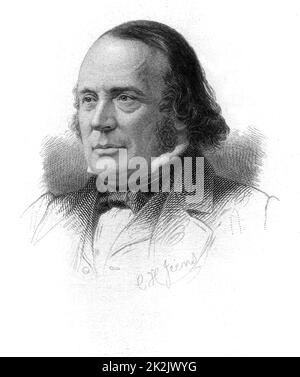 (Jean ) Louis (Rodolphe) Agassiz (1807-1873) in der Schweiz geborener amerikanischer Naturforscher und Glaziologe. Aus 'Louis Agassiz: His Life and Correspondence' von Elizabeth Cary Agassiz ( Boston, 1885). Gravur. Stockfoto