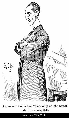 Edward Carson (1854-1935) Irische - geborener britischer Politiker und Jurist. Gegen Home Rule für Irland. Führer der irischen Unionisten. Cartoon von 'Lochen' London vom 9. Juli 1898 Stockfoto