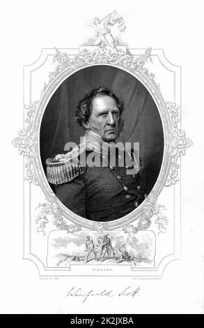 Winfield Scott (1786-1866). Amerikanischer Soldat. Oberkommandantur der Armee 1841-61. Gravur Stockfoto