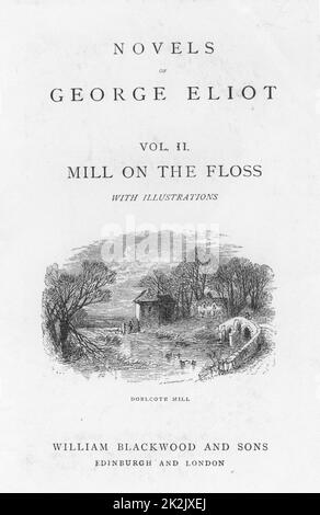 Dorlcote Mill, das Zuhause der Familie Tulliver. Illustration aus einer Ausgabe des Buches „The Mill on the Floss“ aus dem späten 19.. Jahrhundert von George Eliot, die ursprünglich 1860 veröffentlicht wurde Stockfoto