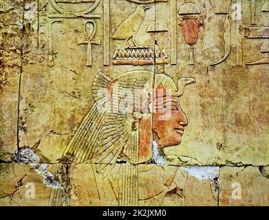 Ägyptischen Grabes Wandmalerei aus Theben, Luxor. Vom 11. Jahrhundert v. Chr. Stockfoto