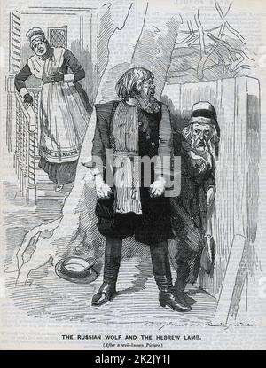 Verfolgung von Juden in Russland. Karikatur aus 'Punch', London, 1890. Stockfoto