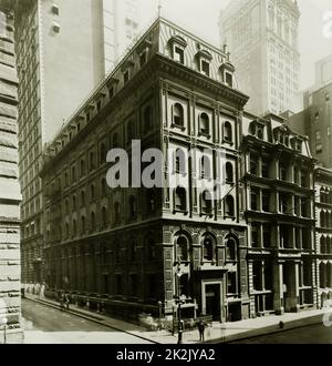 Bank of New York Gbd. 48 Wall Street Kor William St. 1922. Stockfoto