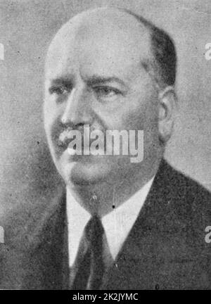 Pierre Etienne Flandin (1889-1958) Französische konservative Politiker und Führer der Demokratischen Allianz (ARD), Premierminister 1934-1935, 1940-1941. Außenminister in Vichy Regierung Dezember 1940 - Januar 1941. Stockfoto