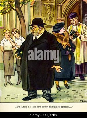 Nazi anti-Semitic Propaganda Illustration aus einem Kinderbuch ca. 1936 Stockfoto