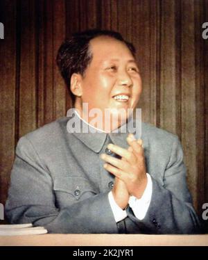 Mao Zedong (26. Dezember 1893 – 9. September 1976) chinesischer revolutionärer, politischer Theoretiker und kommunistischer Führer. Führte die Volksrepublik China von 1949 bis zu seinem Tod im Jahr 1976. Stockfoto