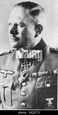 General Heinz Guderian (1888-1954) Panzeroffizier und Militärtheoretiker der deutschen Armee. Bei der Invasion von Frankreich führte der Angriff über die Maas und durchbrach die französischen Linien in Sedan. Setzen Sie in der Praxis seine schnelle Blitz-krieg Theorie. Stockfoto