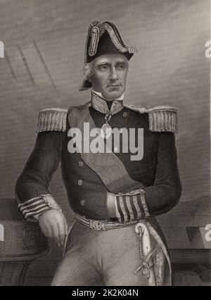 Edmund Lyons, 1. Baron Lyons, (1790-1858) englische Marineoffizier an Burton in der Nähe von Christchurch, Hampshire geboren. Die Royal Navy 1803 eingetragen. Kommandant der britischen Schwarzmeerflotte von 1855 während der Krim (Russisch-türkischen Krieg 1853-1856). Commander-in-Chief der Britischen Mittelmeerflotte 1855-1858. Konteradmiral 1850. Gravur. Stockfoto