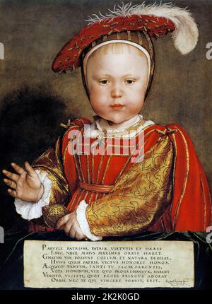 Hans Holbein die jüngere deutsche Schule Edward, Prinz von Wales (später Edward VI) König von England und Irland von 1547. Sohn von Henry VIII und seiner dritten Frau, Jane Seymour. Immer ein kränkliches Kind, starb er an natürlichen Ursachen. c.1538 Öl auf Holzplatte (57,7 x 43,1 cm) Denver, Kunstmuseum Stockfoto