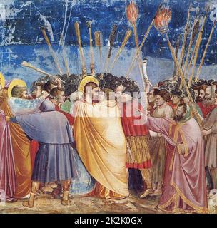 Giotto di Bondone Italienische Schule Kiss of Judus 1303-1305 Fresko Padua, Scrovegni Kapelle Stockfoto