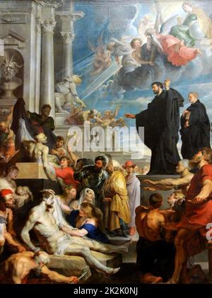 Peter Paul Rubens Flämische Schulwunder des hl.Franz Xavier 1617-1618 Öl auf Leinwand (535 x 395 cm) Wien, Kunsthistorisches Museum Stockfoto