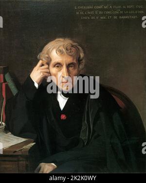 Jean Auguste Dominique Ingres (29. August 1780 – 14. Januar 1867) Französischer neoklassizistischer Maler Luigi Cherubini 1841 Öl auf Leinwand (83,2 x 71,1 cm) cincinnati Art Museum Stockfoto