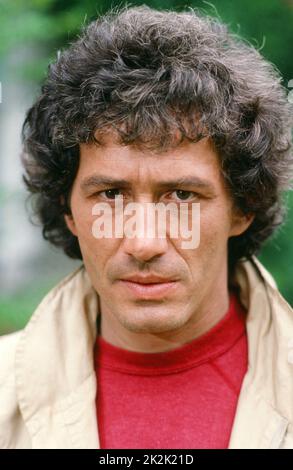 Porträt des französischen Regisseurs und Schauspielers Jean-Luc Moreau. 1980 Stockfoto