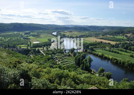 Dordogne von Domme PÃ rigord gesehen Stockfoto