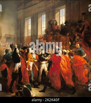 François Bouchot (1800-1842) Französische Schule Bonaparte beim Rat der fünfhundert in Saint-Cloud (18 Brumaire, Jahr VIII - 9. November 1799) 1840 Öl auf Leinwand (4,21 x 4,01) Versailles, musée national du Château Stockfoto