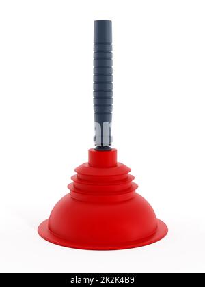 Toilettenpumpen auf weißem Hintergrund isoliert. 3D Abbildung Stockfoto