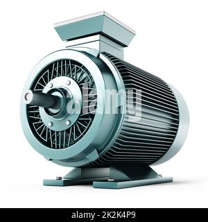 Generischer Elektromotor isoliert auf weißem Hintergrund. 3D Abbildung Stockfoto