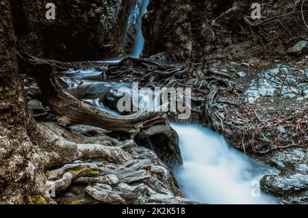 Caledonia Wasserfälle im Dorf Platres. Troodos Mountains, Limassol District, Zypern Stockfoto