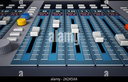 Professioneller digitaler Studio-Equalizer. 3D Abbildung Stockfoto