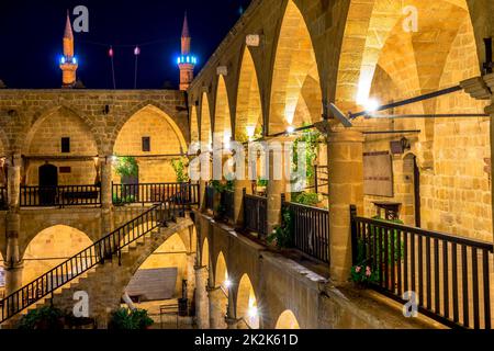 Buyuk Han (The Great Inn) ist der größte Caravansarai auf der Insel. Nikosia, Zypern Stockfoto