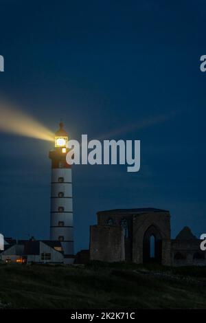 Leuchtturm Saint-Mathieu, Pointe Saint-Mathieu in Plougonvelin, Finistere, Frankreich Stockfoto