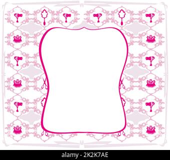 Rosa Friseur Friseur tools Frame Abbildung Stockfoto