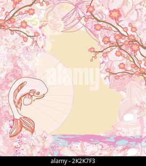 Japanische koi Hintergrund Stockfoto