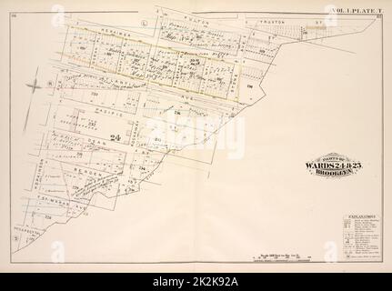 Kartografisch, Karten. 1880. Lionel Pincus und Prinzessin Firyal Map Division. Brooklyn (New York, N.Y.), Immobilien , New York (Bundesstaat) , New York Vol. 1. Plate, T. Karte in Richtung Herkimer St., Rockaway Ave., Fulton St., Truxton St., City Line, Prospect Pl., Hopkinson Ave.; Einschließlich Atlantic Ave., Pacific St., Dean St., Bergen St., St. Marks Ave., Ocean Pl., Cunther Pl., Pleasant Pl., Olive Pl., Stone Ave Stockfoto